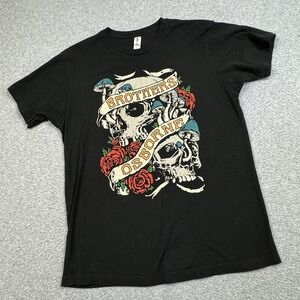 Brothers Osborne Band Tee Shirt Large‎ Skulls Roses Mushrooms Country Music EUC